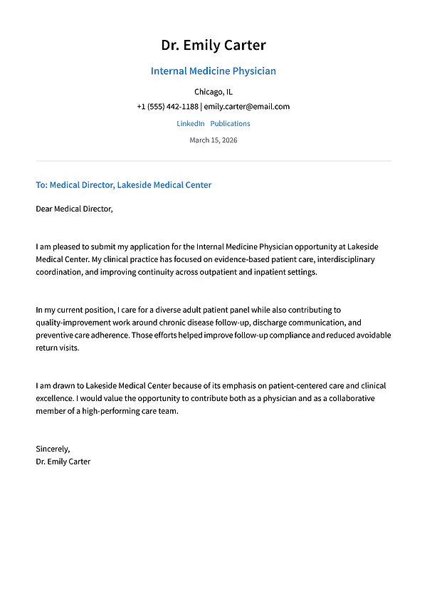 Door Dash cover letter template with a centered header and energetic modern structure.
