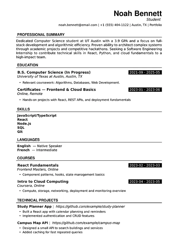 Aba resume template with a bold creative layout, modern sections, and a professional structure.