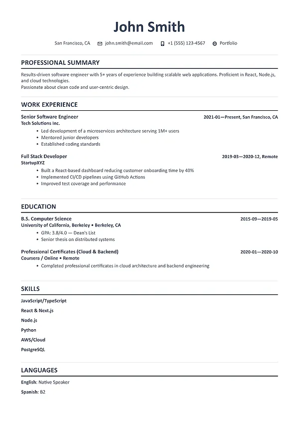 Ashford executive resume template from MySuperResume