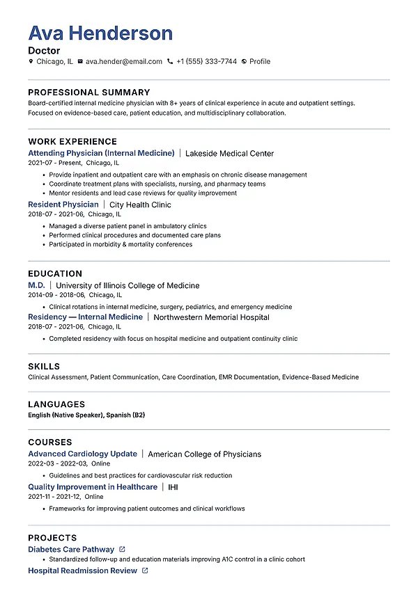 Cascade resume template with elegant spacing, clean hierarchy, and a professional ATS-friendly layout.